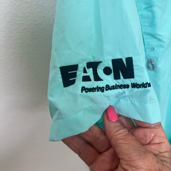 NWT COLUMBIA PFG Fishing Shirt men XL Omni Shade UPF 30 BAHAMA II Turquois shirt - Picture 10 of 16